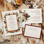 Elegante Boho-Wildblumen-Hochzeit Save The Date