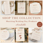 Boho Fall Wildflower Beige Terracotta Rust Wedding RSVP Karte