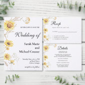 Elegante Boho Sunflowers Doppelseitige Programmkar Programm (Personalisiere diese Kollektion eines unabhängigen Creators.)