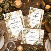 Elegante Boho-Hochzeit Save The Date