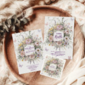 Boho Wildblume Butterflies Babydusche Serviette