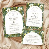 Elegant Botanical Arch Garden Wedding RSVP Karte