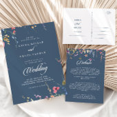 Elegantes botanisches florales Tea-Length-Hochzeit Programm