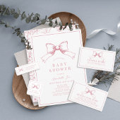 Elegante Pink Bow Girl Babydusche Wie viele Bows Sockelschild