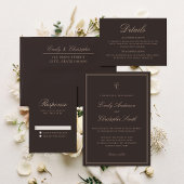 Elegante braune klassische Hochzeit Serviette