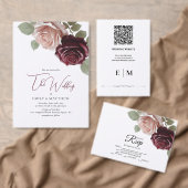 Elegante Burgundy Rose Einladung zur Hochzeitsfeie (Personalisiere diese Kollektion eines unabhängigen Creators.)