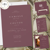 Elegant Burgundy Wine Minimalist Wedding Save The Date