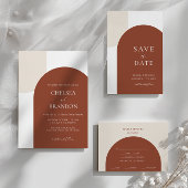 Minimale Schrift Rustikale Terrakotta Boho Bogen H Save The Date