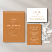 Elegante formelle verbrannte orange Hochzeit Programm
