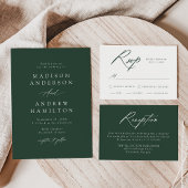 Elegantes Grün in einem QR-Code Hochzeit Einladung