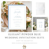 Elegant Powder Blue Script Wedding Quadratischer Aufkleber