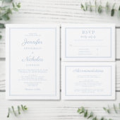 Elegante moderne Script Powder Blue Wedding Einladung (Personalisiere diese Kollektion eines unabhängigen Creators.)