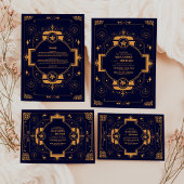 Elegant Celestial Wedding RSVP Karte