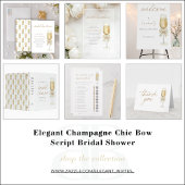 QR Code Elegant Champagne Chic Bow Bridal Luncheon Einladung