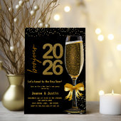 Elegant Champagne New Year's Eve Party Invitation Einladung