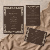 Brown and Cream Vintage Baroque Wedding Welcome Poster (Personalisiere diese Kollektion eines unabhängigen Creators.)