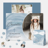 Elegant Blue Graduation Guest Book Notizblock