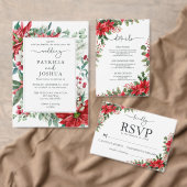 Elegant Christmas Save the Date with Poinsettias (Personalisiere diese Kollektion eines unabhängigen Creators.)