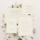 Elegante Elfenbein-QR-Code-Hochzeit RSVP Karte