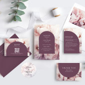 Elegant Regal Lila Peonies Rose Hochzeit Dankeskarte