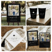 Modern Black and White Photo Graduation Einladung