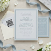 Elegant Coastal Blue Wedding Ceremony Program