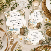 Elegante Küsten-Boho-Romantik-Hochzeit Save The Date