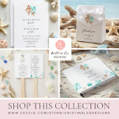 Coastal Seashell Beach Wedding QR Code Share Photo Serviette