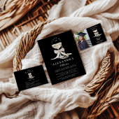 Elegant Coquette Pearl Graduation RSVP Karte