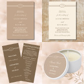 Elegante Minimalistische Cream Taupe Hochzeit Tischnummer