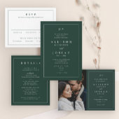 Classic Elegant Green Wedding Details Begleitkarte