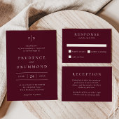 Elegant Deep Burgundy Classic Wedding Program Flyer