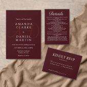 Moderne Burgunderrote Hochzeit Save The Date (Personalisiere diese Kollektion eines unabhängigen Creators.)