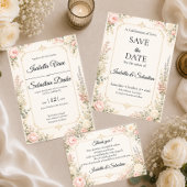 Elegante Florale Hochzeit Save The Date