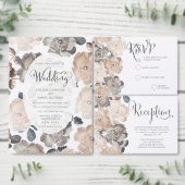 Blume der Vintagen Rose Grau Muster Fleecedecke (Personalisiere diese Kollektion eines unabhängigen Creators.)