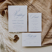 Elegant Dusty Blue Calligraphy Wedding Tischnummer