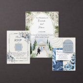 Blaues florales Hochzeitsprogramm und Zeitplan  Programm (Personalisiere diese Kollektion eines unabhängigen Creators.)