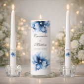 Elegant Dusty Blue Navy Blume Hochzeit Einladung
