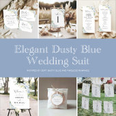 Elegant Dusty Blue Wedding Table Number Card