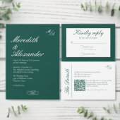 Minimalistisch Emerald Green Monogram Napkin Serviette (Personalisiere diese Kollektion eines unabhängigen Creators.)