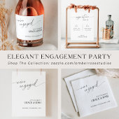 Eleganter Minimal Wir sind Verlobte Engagement Par Schaumweinetikett