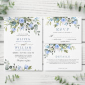 Elegant Eucalyptus Blue Rose Vielen Dank Postkarte (Personalisiere diese Kollektion eines unabhängigen Creators.)