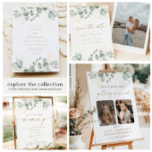Elegante Greenery & Gold Wedding Tischnummer Cards