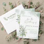 Elegante Script-Eucalyptus-Blätter Save the Date Magneteinladung (Personalisieren Sie die Kollektion dieses unabhängigen Creators. Test)