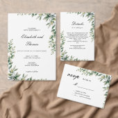 Moderne Eukalyptus-Blätter Hochzeitsmenü (Personalisiere diese Kollektion eines unabhängigen Creators.)