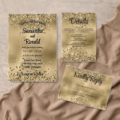 Elegantes Imitat Gold Glitzer and Foil Wedding Pro Fächer (Personalisiere diese Kollektion eines unabhängigen Creators.)