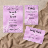 Elegante Imitats Lilac Glitzer and Foil Wedding Einladung (Personalisiere diese Kollektion eines unabhängigen Creators.)