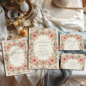 Flora Vintage Jugendstil-Hochzeit Begleitkarte