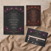 Elegant floral gothic Wedding RSVP Card Karte (Personalisiere diese Kollektion eines unabhängigen Creators.)