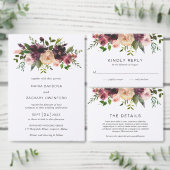 Elegante Burgundy Rustic Fall Floral Wedding Programm (Personalisiere diese Kollektion eines unabhängigen Creators.)